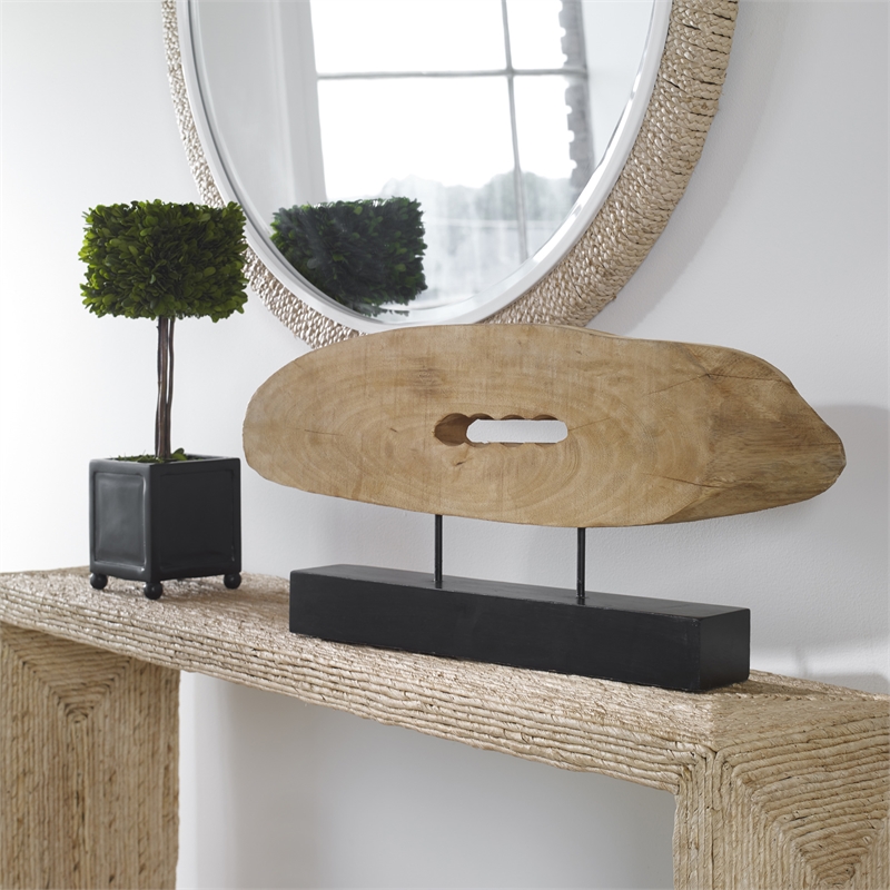 Uttermost Paol Coastal Mango Wood and Iron Sculpture in Brown and Matte Black