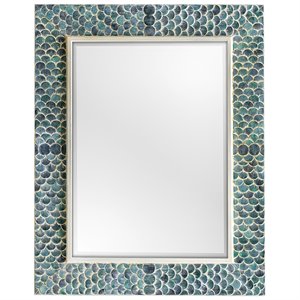 Uttermost Makaria Wood and Resin Decorative Mirror in Coastal Blue/Green/White