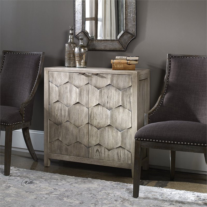 Uttermost Catori Contemporary MDF Wood Accent Console Table in Smoke Ivory