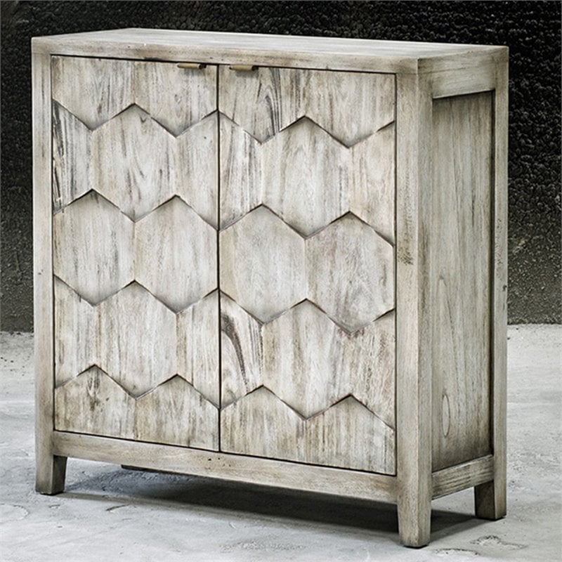 Uttermost Catori Contemporary MDF Wood Accent Console Table in Smoke Ivory