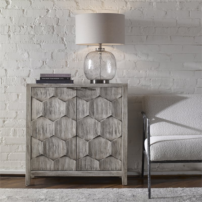 Uttermost Catori Contemporary MDF Wood Accent Console Table in Smoke Ivory