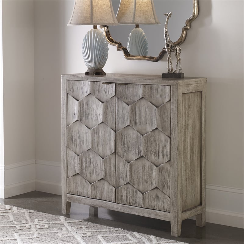 Uttermost Catori Contemporary MDF Wood Accent Console Table in Smoke Ivory