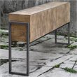 Uttermost Nevis Contemporary Wood and Metal Console Table in Oatmeal and Gray