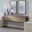 Uttermost Nevis Contemporary Wood and Metal Console Table in Oatmeal and Gray
