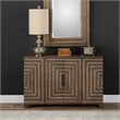 Uttermost Layton Wood and Metal Geometric Accent Console Table in Natural
