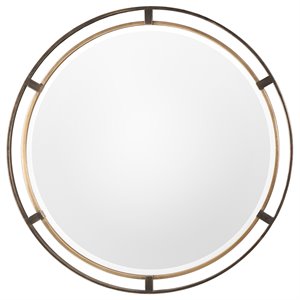Uttermost Carrizo Contemporary MDF Iron and Glass Decorative Mirror in Bronze