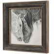 Uttermost Custom MDF Glass Iron and Paper Horses Print in Black and White