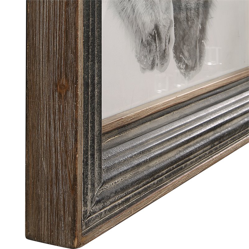 Uttermost Custom MDF Glass Iron and Paper Horses Print in Black and White