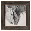 Uttermost Custom MDF Glass Iron and Paper Horses Print in Black and White