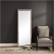 Uttermost Cacelia MDF Wood Glass and Paper Floor Decorative Mirror in Silver