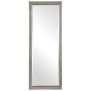 Uttermost Cacelia MDF Wood Glass and Paper Floor Decorative Mirror in Silver