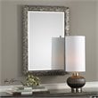 Uttermost Evelina MDF Wood Glass and Paper Leaves Decorative Mirror in Silver