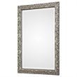 Uttermost Evelina MDF Wood Glass and Paper Leaves Decorative Mirror in Silver