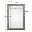 Uttermost Evelina MDF Wood Glass and Paper Leaves Decorative Mirror in Silver