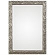 Uttermost Evelina MDF Wood Glass and Paper Leaves Decorative Mirror in Silver
