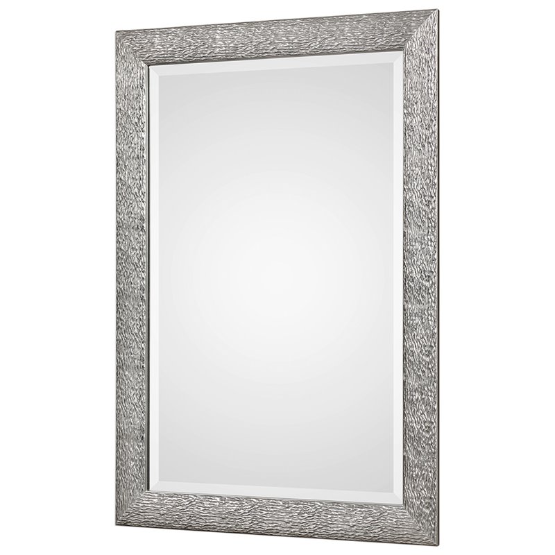 Uttermost Mossley MDF and Glass Decorative Mirror in Silver/Light Gray