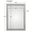 Uttermost Mossley MDF and Glass Decorative Mirror in Silver/Light Gray