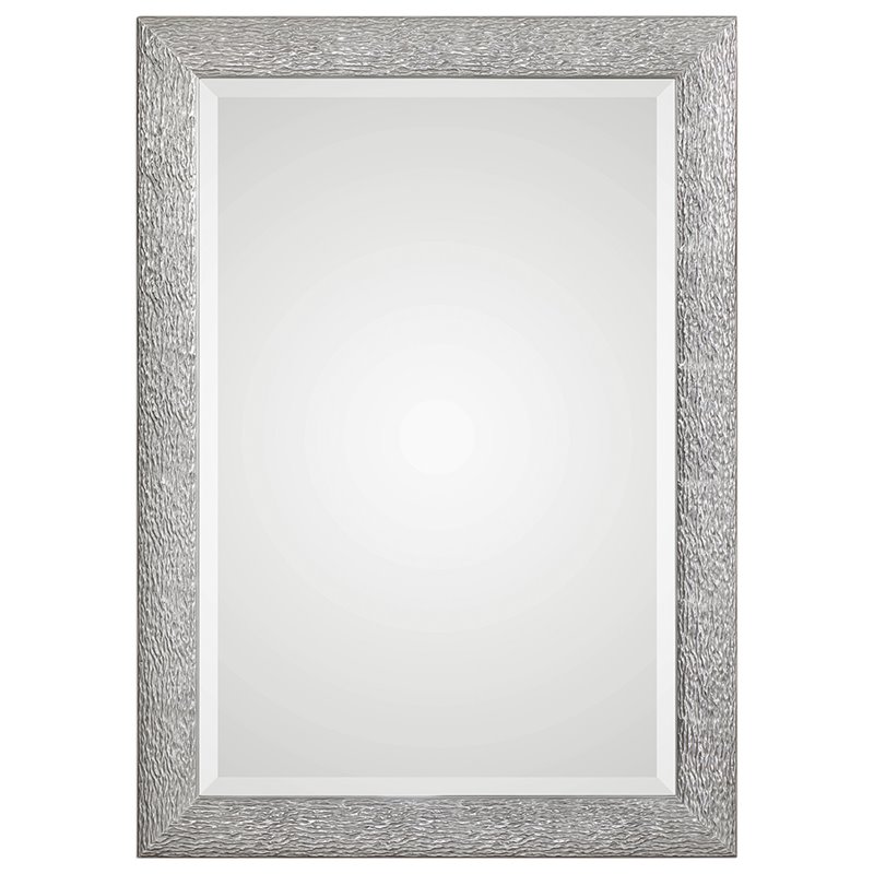 Uttermost Mossley MDF and Glass Decorative Mirror in Silver/Light Gray