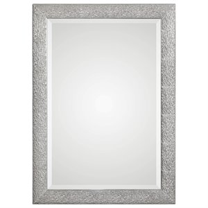 Uttermost Mossley MDF and Glass Decorative Mirror in Silver/Light Gray