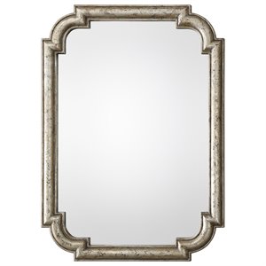 Uttermost Calanna Traditional MDF Wood Decorative Mirror in Antique Silver
