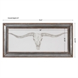 Uttermost Western Skull Mount Wood and Glass Print in Gray/Silver/White