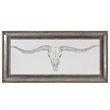 Uttermost Western Skull Mount Wood and Glass Print in Gray/Silver/White