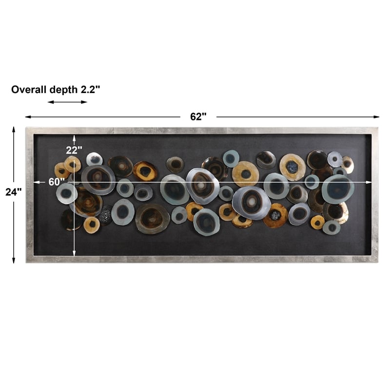 Uttermost Discs MDF Glass and Iron Shadow Box in Brown/Gold/Silver