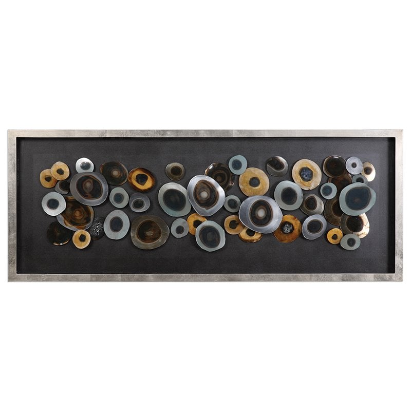 Uttermost Discs MDF Glass and Iron Shadow Box in Brown/Gold/Silver