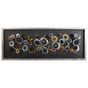 Uttermost Discs MDF Glass and Iron Shadow Box in Brown/Gold/Silver