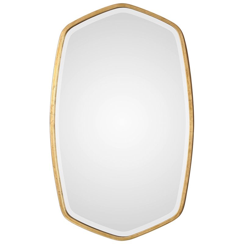 Uttermost Duronia MDF Wood and Metal Decorative Mirror in Antiqued Gold