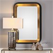 Uttermost Niva MDF Wood and Metal Decorative Mirror in Gold and Black
