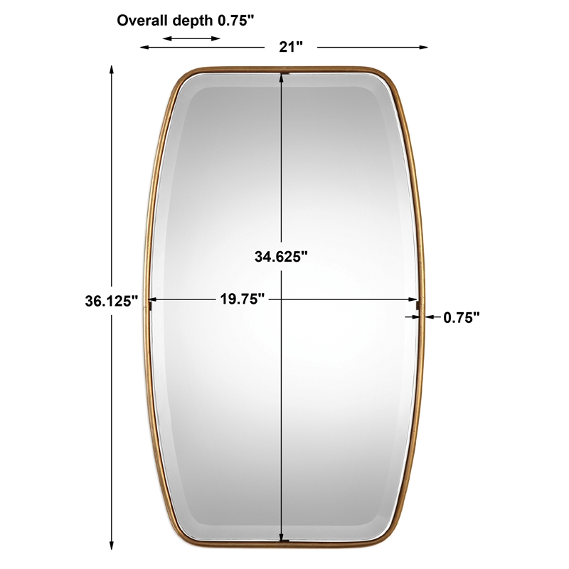 Uttermost Canillo MDF Wood and Iron Decorative Mirror in Antiqued Gold