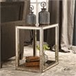 Uttermost Julie Contemporary MDF Wood Mirrored End Table in Antique Gold