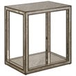 Uttermost Julie Contemporary MDF Wood Mirrored End Table in Antique Gold