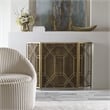 Uttermost Rosen Transitional Metal Fireplace Screen in Gold Finish