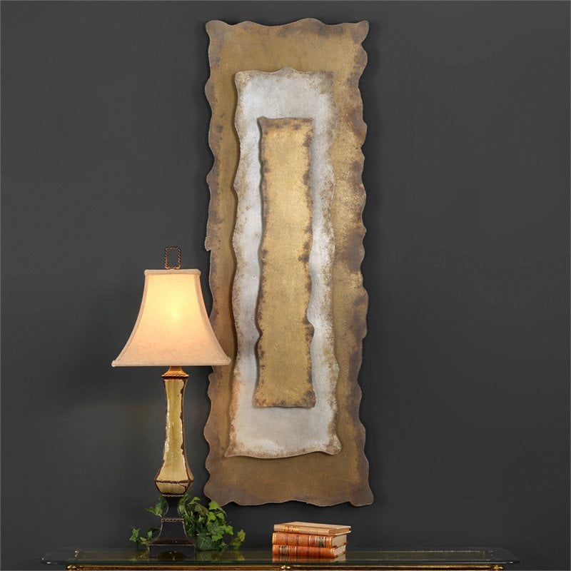 Uttermost Jaymes Contemporary Metal Wall Panel in Gold and Silver