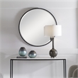 Uttermost Benedo Contemporary Metal Decorative Mirror in Rustic Black