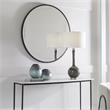 Uttermost Benedo Contemporary Metal Decorative Mirror in Rustic Black