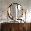 Uttermost Benedo Contemporary Metal Decorative Mirror in Rustic Black