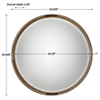 Uttermost Finnick Metal Glass and MDF Wood Decorative Mirror in Gold