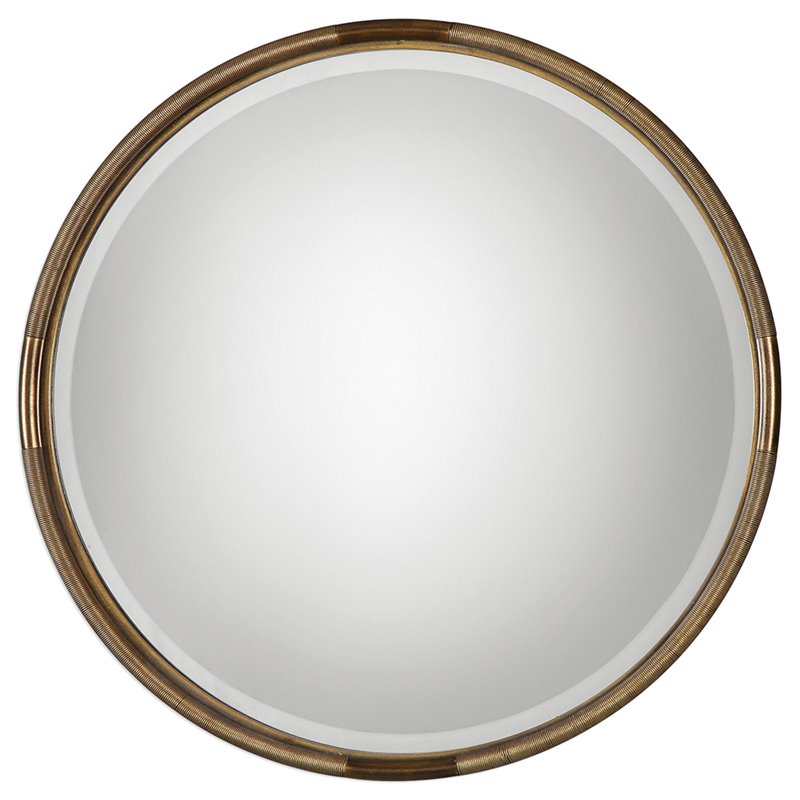 Uttermost Finnick Metal Glass and MDF Wood Decorative Mirror in Gold