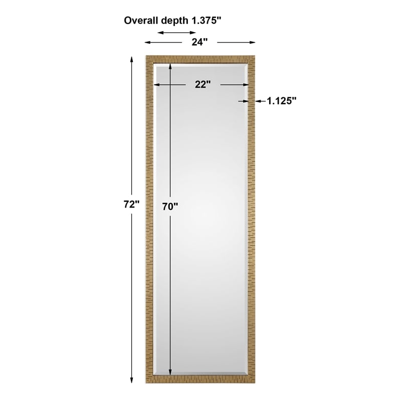 Uttermost Vilmos Metal Glass and MDF Wood Decorative Mirror in Gold