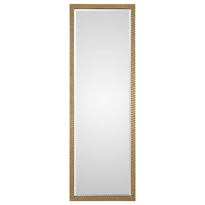 Uttermost Vilmos Metal Glass and MDF Wood Decorative Mirror in Gold