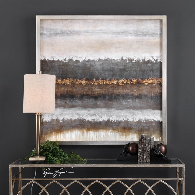 Uttermost Layers Wood Canvas and Acrylic Landscape Art in Multi-Color