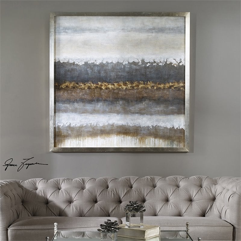 Uttermost Layers Wood Canvas and Acrylic Landscape Art in Multi-Color