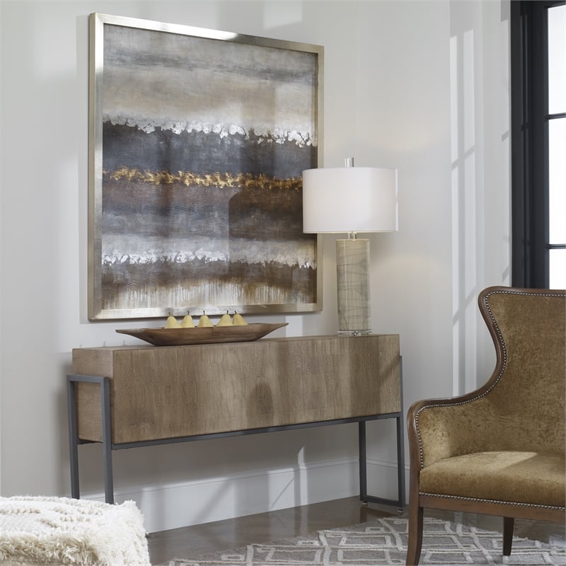 Uttermost Layers Wood Canvas and Acrylic Landscape Art in Multi-Color