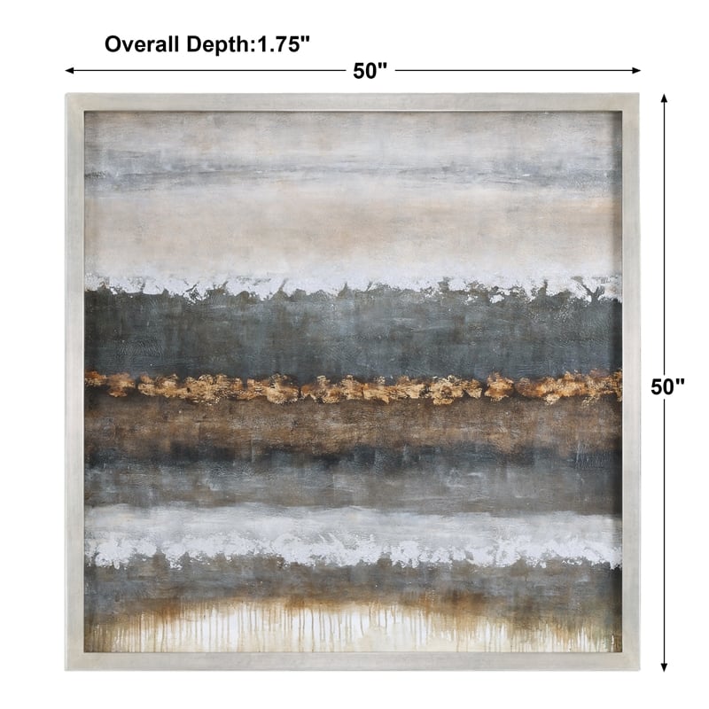 Uttermost Layers Wood Canvas and Acrylic Landscape Art in Multi-Color