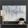 Uttermost Overcast Wood and Acrylic Abstract Art in Blue/Gray/Silver/White
