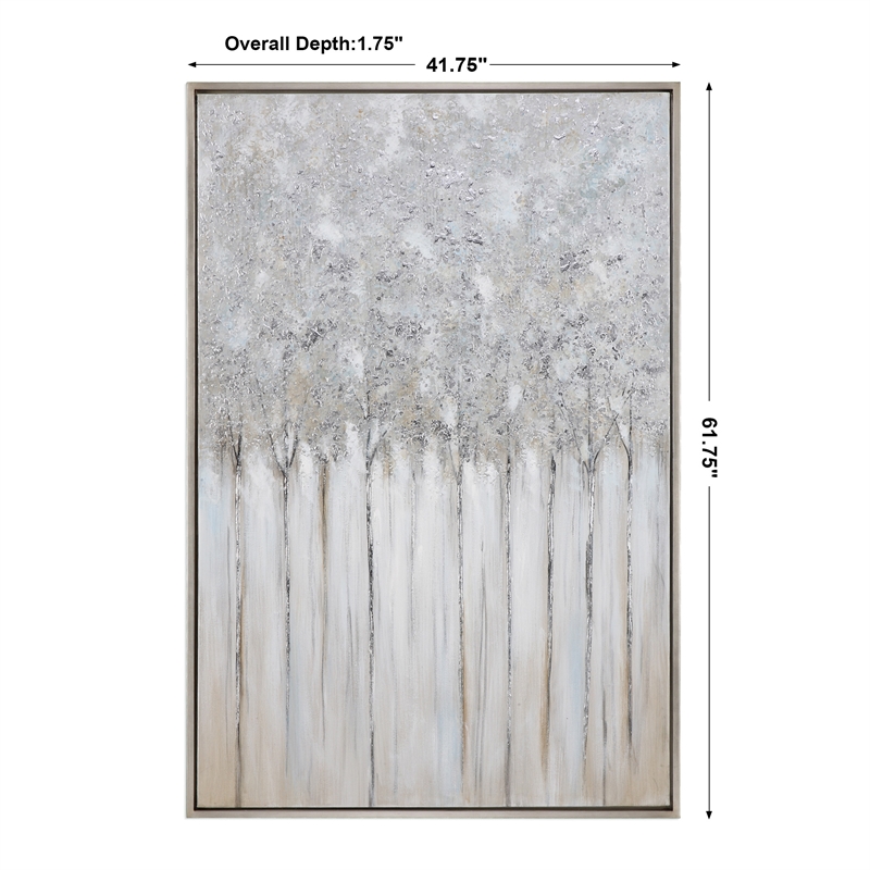 Uttermost Strength In Numbers Wood Acrylic Abstract Art in Gray/Charcoal/Beige