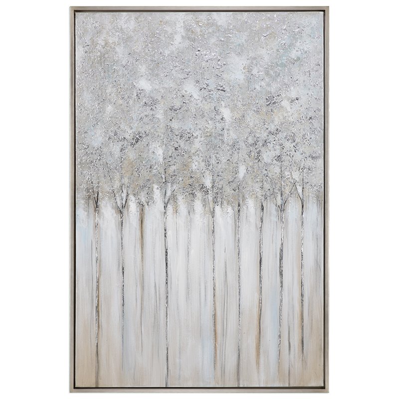Uttermost Strength In Numbers Wood Acrylic Abstract Art in Gray/Charcoal/Beige
